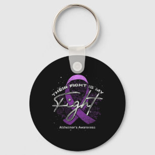 Fight Is My Fight Purple Ribbon Alzheimerheimers A Key Ring