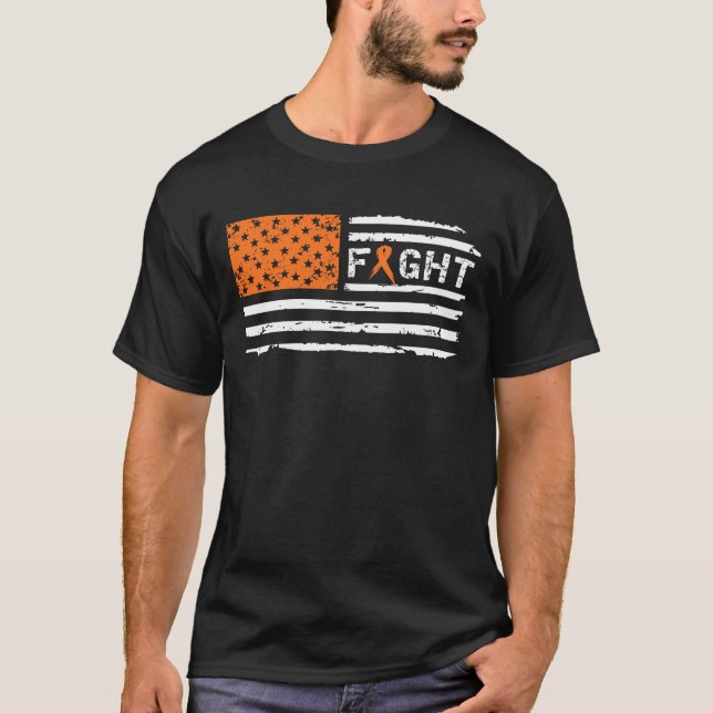 Fight Kidney Cancer American Flag Vintage T-Shirt (Front)