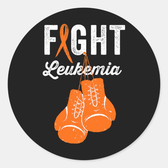 Fight Leukaemia  Fighter Warrior Leukaemia Awarene Classic Round Sticker (Front)