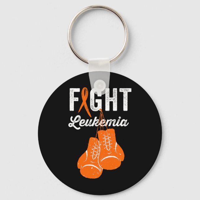 Fight Leukaemia  Fighter Warrior Leukaemia Awarene Key Ring (Front)