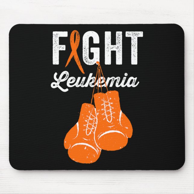 Fight Leukaemia  Fighter Warrior Leukaemia Awarene Mouse Pad (Front)