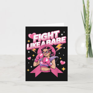 Fight Like A Babe Pink Boxing Breast Cancer Awaren Card