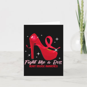 Fight Like A Boss Heart Health Heart Disease Aware Card