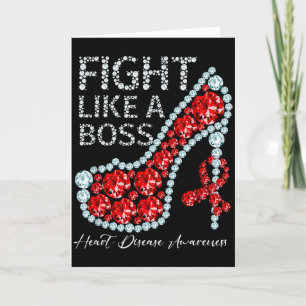 Fight Like A Boss Heart Health Heart Disease Aware Card