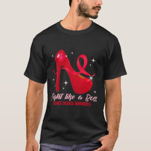 Fight Like A Boss Heart Health Heart Disease Aware T-Shirt