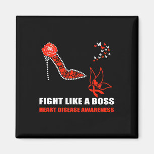 Fight Like A Boss N We Wear Red For Heart Disease Magnet