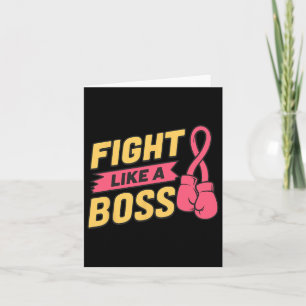 Fight Like A Boss Pink Ribbon Boxing Breast Cancer Card