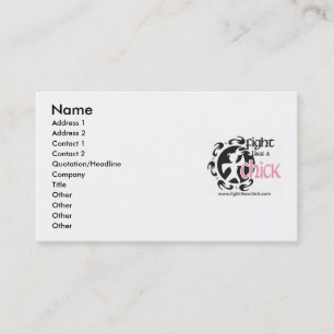 Fight Like A Chick Business Card. Card