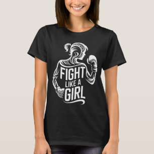 Fight Like A Girl Breast Cancer Awareness Pink Rib T-Shirt