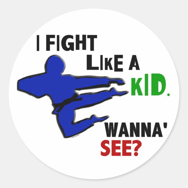 Fight Like A Kid 1 Classic Round Sticker (Front)