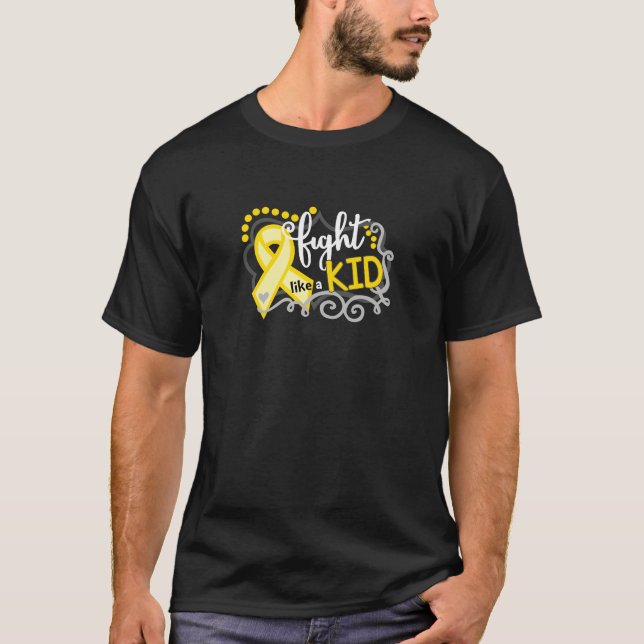 Fight Like A Kid Childhood Cancer Awareness T-Shirt (Front)