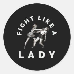 Fight Like A Lady Women's Boxing Classic Round Sticker