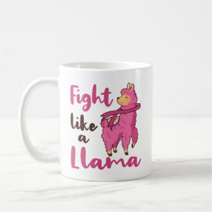 Fight Like a Llama Breast Cancer Warrior Fighter Coffee Mug