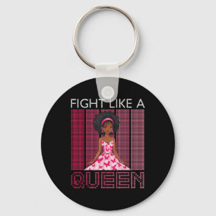 Fight Like A Queen Breast Cancer Awareness Pink Ri Key Ring