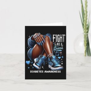 Fight Like A Queen Diabetes Awareness Afro Queen B Card