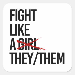 Fight like a they them square sticker