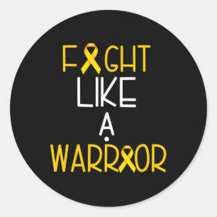 Fight Like a Warrior Childhood Cancer  Awareness T Classic Round Sticker