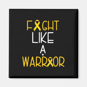 Fight Like a Warrior Childhood Cancer  Awareness T Magnet