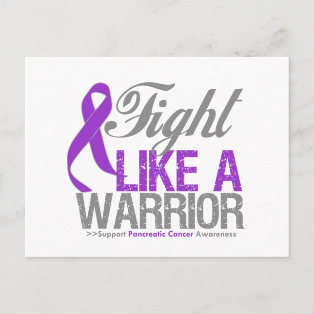 Fight Like a Warrior Pancreatic Cancer Postcard (Front)