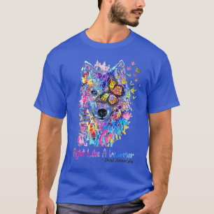 Fight Like A Warrior Wolf Deaf Awareness Gift T-Shirt