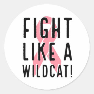 Fight Like A Wildcat Breast Cancer Awareness Pink Classic Round Sticker