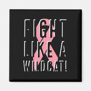 Fight Like A Wildcat Breast Cancer Awareness Pink Magnet