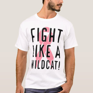 Fight Like A Wildcat Breast Cancer Awareness Pink T-Shirt