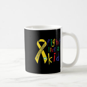 Fight Like Kid Gold Ribbon Childhood Cancer Awaren Coffee Mug