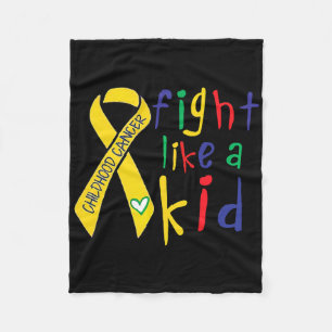 Fight Like Kid Gold Ribbon Childhood Cancer Awaren Fleece Blanket