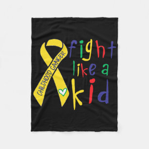 Fight Like Kid Gold Ribbon Childhood Cancer Awaren Fleece Blanket