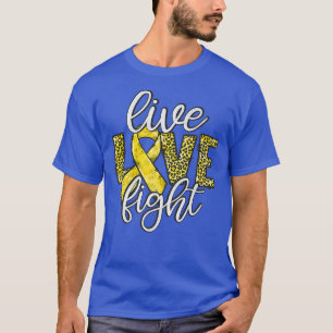 Fight Like Kid Gold Ribbon Childhood Cancer Awaren T-Shirt