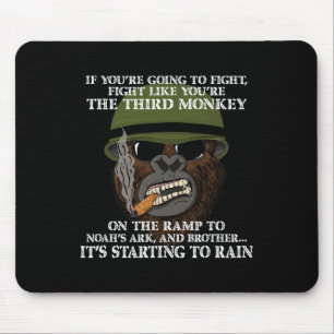 Fight Like The Third Monkey - Funny Boxing And Mma Mouse Pad