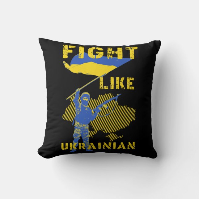Fight Like Ukrainian Cushion (Front)