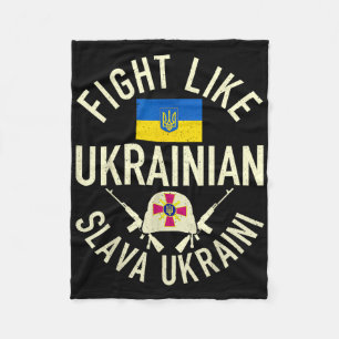 Fight Like Ukrainian Support Ukraine I Stand With Fleece Blanket
