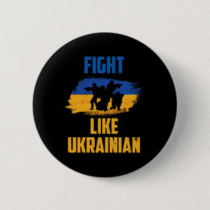 Fight Like Ukrainian Ukraine Support Warriors Patr 6 Cm Round Badge