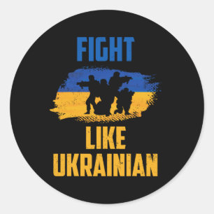 Fight Like Ukrainian Ukraine Support Warriors Patr Classic Round Sticker