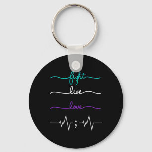 Fight Live Love Suicide Prevention Awareness Key Ring