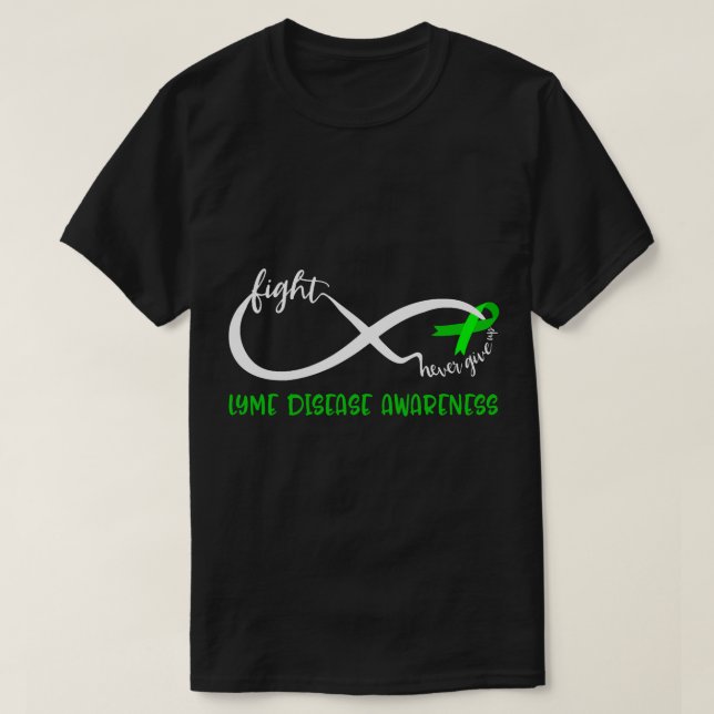 Fight Lyme Disease Awareness Green Ribbon Warrior  T-Shirt (Design Front)