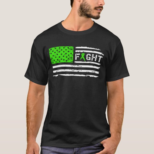 Fight Lymphoma Cancer American Flag Vintage T-Shirt (Front)