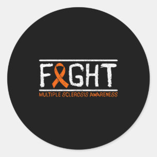 Fight Ms Fighter Warrior Multiple Sclerosis Awaren Classic Round Sticker