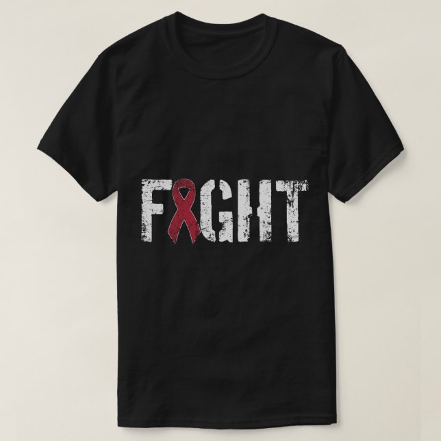 Fight Multiple Myeloma Cancer - Military Style Rib T-Shirt (Design Front)