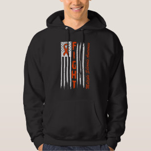Fight Multiple Sclerosis Awareness Usa Flag Orang Hoodie