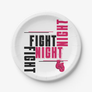 Fight Night and Chill Paper Plate