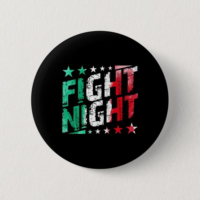 Fight Night Boxing Mma Fan Themed  6 Cm Round Badge (Front)