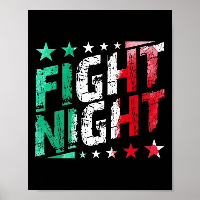 Fight Night Boxing Mma Fan Themed  Poster (Front)