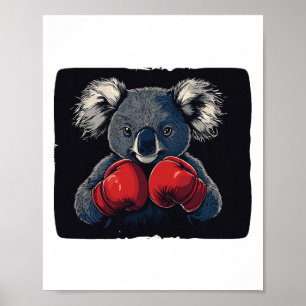 Fight Night With Koala Bear In Gloves Costume  Poster