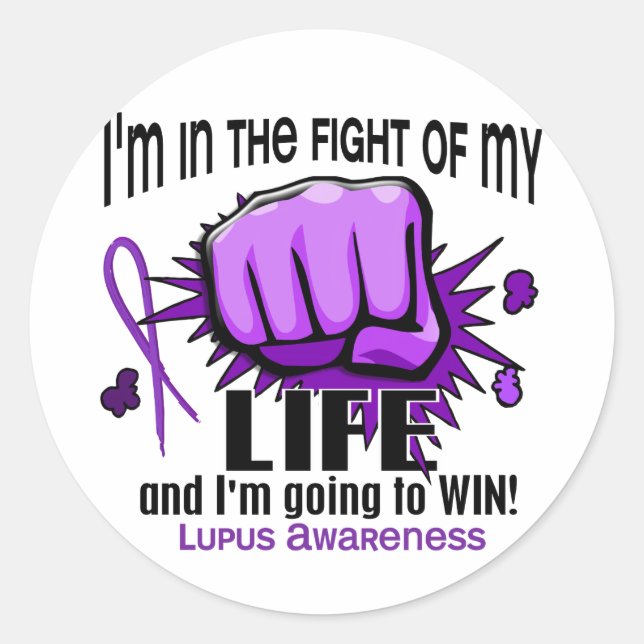 Fight Of My Life 2 Lupus Classic Round Sticker (Front)