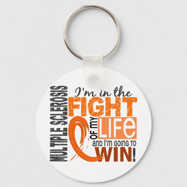 Fight Of My Life Multiple Sclerosis Key Ring (Front)