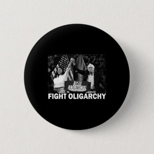 Fight Oligarchy Bernie Sanders And Aoc Freedom Us  6 Cm Round Badge