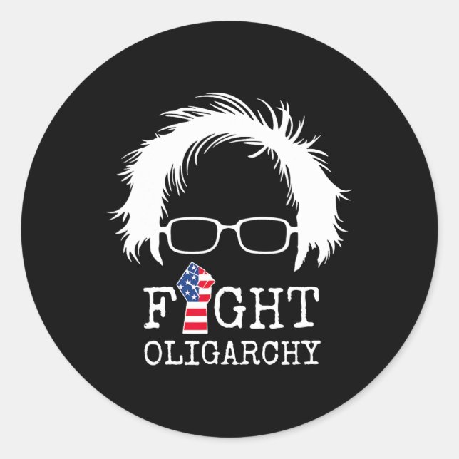 Fight Oligarchy Sanders And Aoc Freedom Us Anti Tr Classic Round Sticker (Front)
